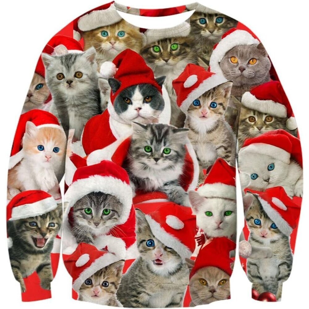 Unisex Christmas Sweatshirt Polyester 3D Prints Fun Holiday Pullover